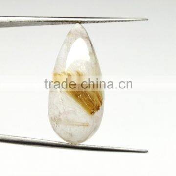 Beautiful Rutile Cabochon Gemstone / Gold Needles Rutile Cabs Stone / Smooth Rutile photo-3