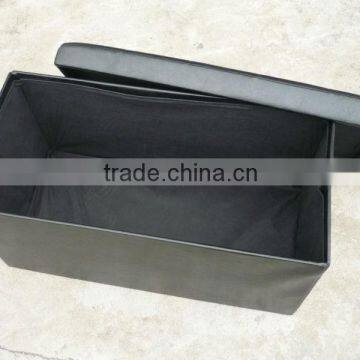 Leather Bed End Folding Stool With Drawer photo-6
