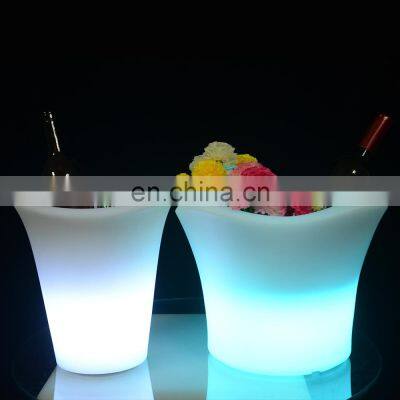 Champagne Wine Drinks Beer Bucket Modern Home LED Glowing Bigger Size LED Ice Bucket For Party And Bars