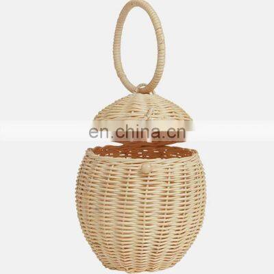 Hot Sale Rattan Egg Basket For Children Handicraft Kid Basket Bag Wicker Kids Bag Wholesale Supplier