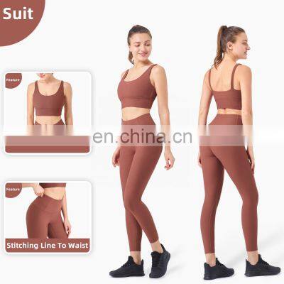 Plus Size Sports Bra for Women Ribbed U Neckline Sexy Square Back Custom Sport Bra Top Fitness photo-3
