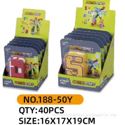 Educational Assembling Building Blocks Action Figure Deformation Robots number for children