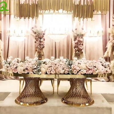 Round Glass Dinning Table Set Simple Design Dining Room Table With Metal Legs photo-5