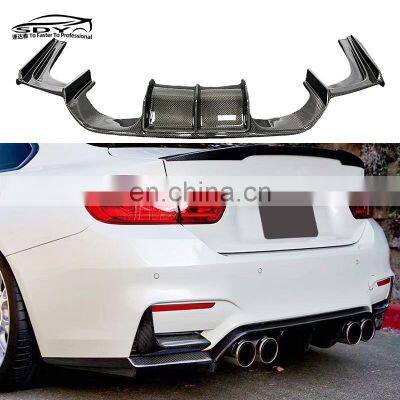 F80 F82 M3 M4 High Quality Carbon Fiber V Style Rear Diffuser rear bumper lip Rear Splitter for BMW F82 F83 M3 M4