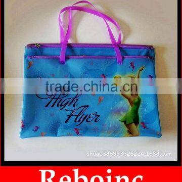 Plastic beach alibaba tote bags pink pvc handle bag