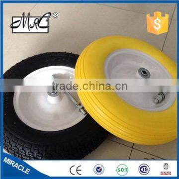 Wholesale Colorful wheelbarrow pu foam wheel 3.50-8 tubeless wheel