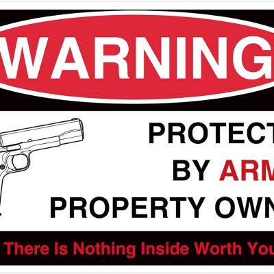 Custom Aluminum Armed Property Owner Sign - Modern Style Warning Sign