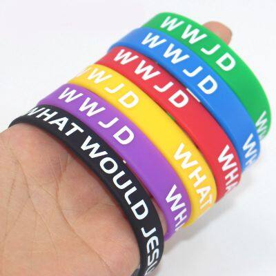 Factory Direct Spot What Would Jesus Do Religious Beliefs Religious Waterproof Silicone Bracelet Colorful Activities Wristbands photo-5