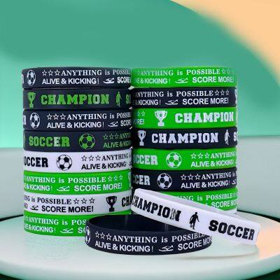 Factory Wholesale New World Cu P With Football Team Building Sports Soccer Silk Screen Printing Custom Silicone Bracelet