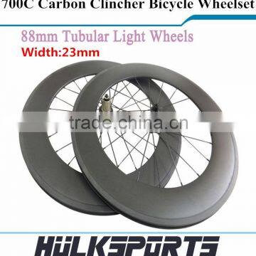 700C Carbon Road Bike Clincher Wheel 88mm Carbon Clincher Wheels Wheelset Carbon Road Bike Wheels China Carbon Road Wheels