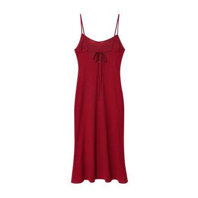 2025 New Fashionable Elegant Women's Linen Blend Midi Slip Dress