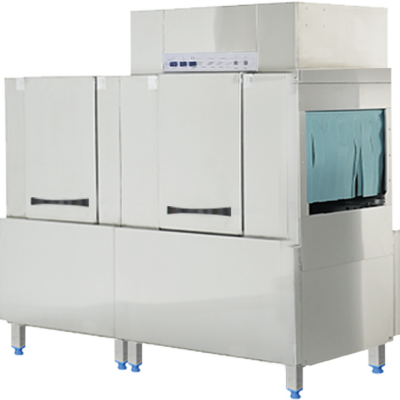 Lavavajillas industrial de doble cilindro y rama de spray única tipo estante para grandes servicios de alimentos