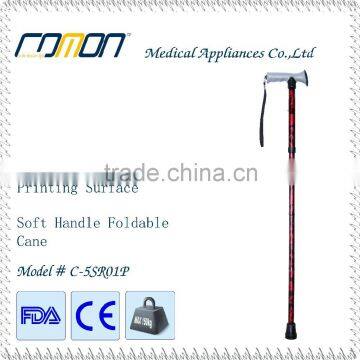 Folding Walking Cane With Soft Grip Designer Color