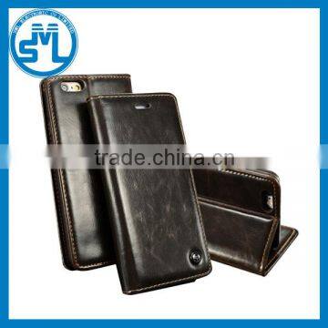 High quality business cards slot mobile phone leather case for iphone 6 6s