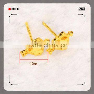 100% Brass Copper Alloy Plating Gold Simple Gold Earring Designs for Women photo-2