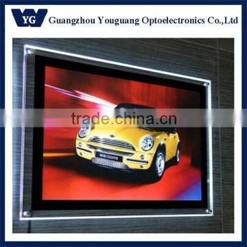 window estate clear acrylic crystal led sign/Illuminated frameless thin panel advertising crystal led signs