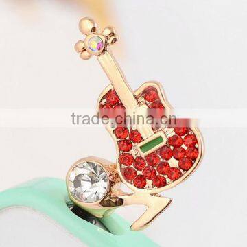 Hot Selling Guitar Dust Plugs ,Crystal Cute Guitar Dust Plugs for iPhone