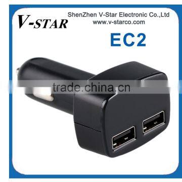 High Quality Promotional Car USB Charger for Ipad 3 for IPhone 4G/4S For IPod, Dual USB Car Charger