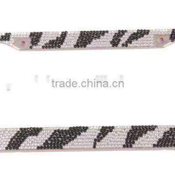 2015 Zebra Bling Rhinestone License Plate Frame wholesale