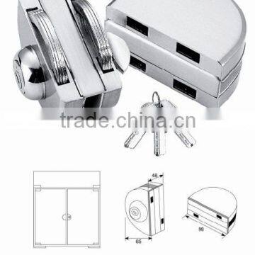 stainless steel satin polish Glass door lock HI-128