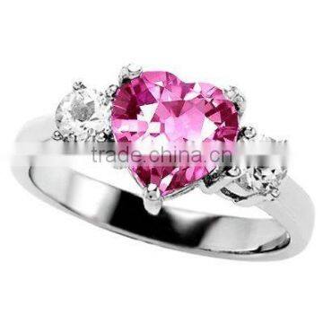 Wholesale Shiny Pink Engagement Zircon Ring FQ-9055