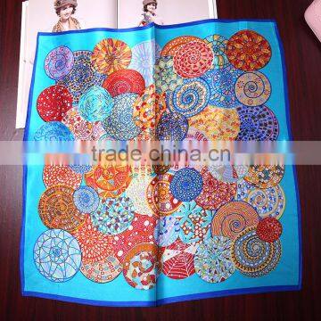 50*50cm satin Square Scarf artificial flowers 100% Silk Satin Shawl Hijab soft Handkerchiefs