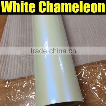 Chameleon Pearl White to blue Car Wrap Vinyl With Air Release Channels