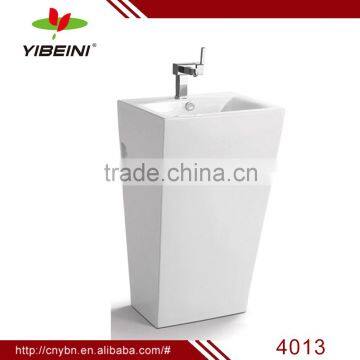 square one piece pedestal basin stand basin wash basin for europe design