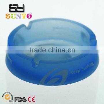 handblown blue frosted glass ashtray wholesale