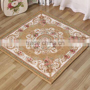 Hot sale Europeanism art chenille yarn jacquard home textile Square floor carpets cheap rug Can be customize