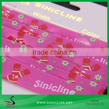 Sinicline Factory Printed Satin Ribbon for Gift or Handcraft