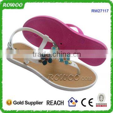 Ladies white flat sandles wholesale hot selling new model flat women sandals comfortable ladies summer sandals