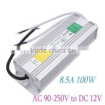 Waterproof Voltage Transformer Switch AC 90-250V to DC 12V 8.5A 100W Lighting Transformers Power Supply for Led Strip