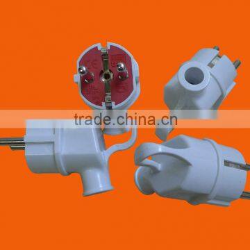 European style 2 pin round pin power plug with earth (P8055)