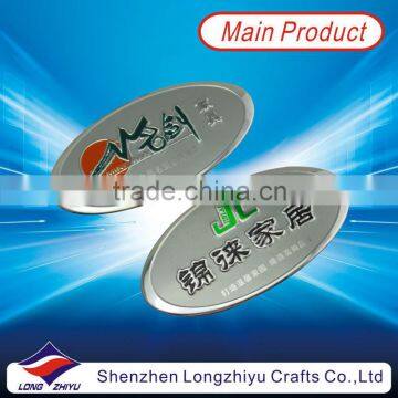 Make Your Own Design Self Adhesive Etched Nameplate Maker,oval Relief Logo Brushed Aluminium Electric Motor Nameplate Emblem