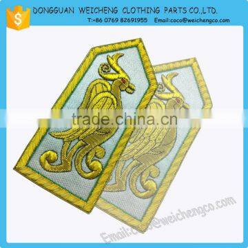 Hand Embroidery Badges &Hand Embroidery epaulet for garment /Hand Embroidered Masonic Badges Hand Embroidery Gold Bullion Wire