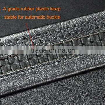 Both Side Cowhide Leather Black Color Elasticated Belt photo-5