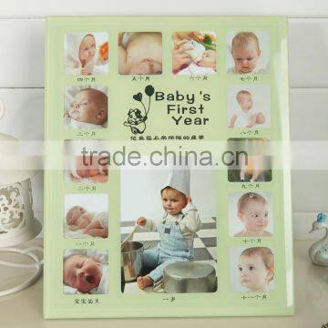 cheap wholesale colorful baby one year glass wall hanging photo picture frame 25x35