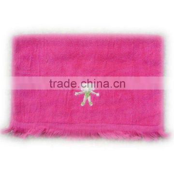 100% cotton velour fringe towel