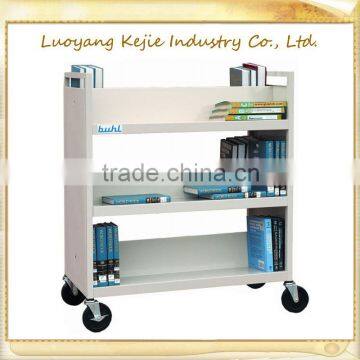 stainless steel book cart hot sell moving book cart trolley for book carrier used library for bookstores school book trolley