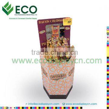 Supermarket snack display racks /dump bin cardboard point of sale display /dump bin rack