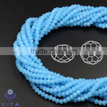 6MM Blue Series Jade Material flat round crystal glass beads for bead chain necklaces designs