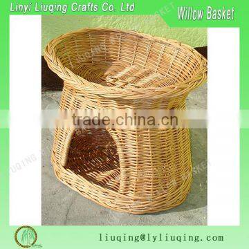 Wholesale wicker basketry Cat or Small Dog Wicker House, Willow Basket for Cats and Small Dogs, Woven Pet Basket