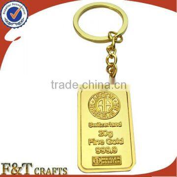 2015 new high quality gold plating custom made fancy keychains