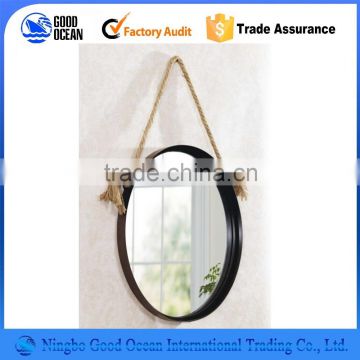 Wall Mirror Decorative Oval Shaped with Glass and Wooden Frame for Wholesale