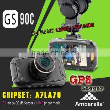 New Original GS90C Ambarella A7LA70 1296P 1080P Full HD Car DVR Camera Driving Video Recorder 2.7"LCD G-Sensor GPS Dash Cam