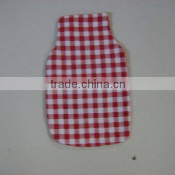 2000ml cute and soft red check printing plush hot water bag cover