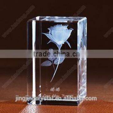 Square Crystal Wedding Anniversary Gifts With 3d inner laser