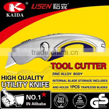 3pcs Trapezoid blade Zinc alloy No Lock Utility Knife