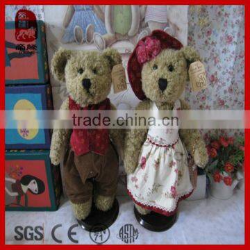 Cute toy animal movable joints plush teddy bear couples for Valentine's day